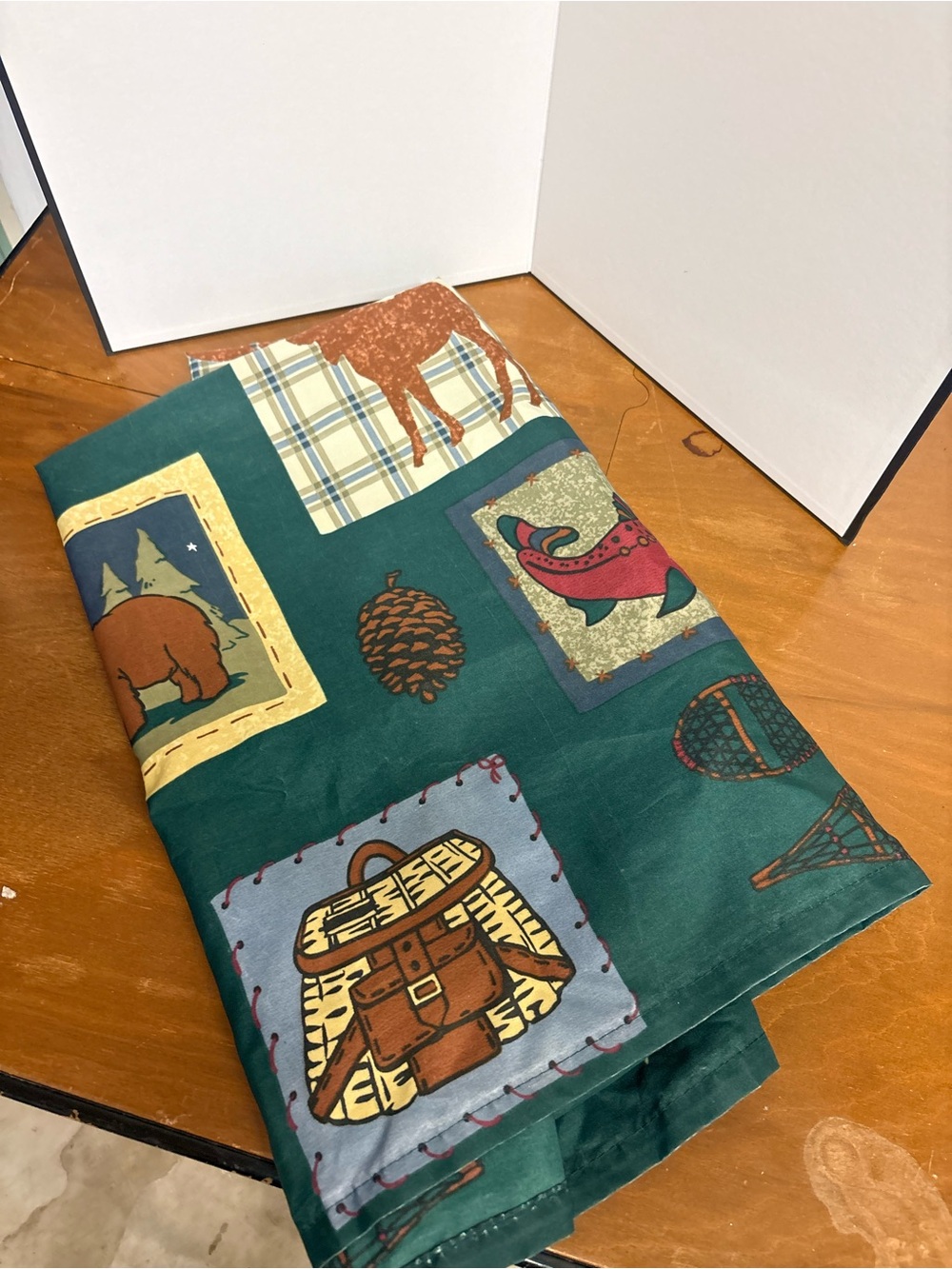 Vintage Green Rustic Plaid Cabin Shower Curtain - Picture 2 of 5